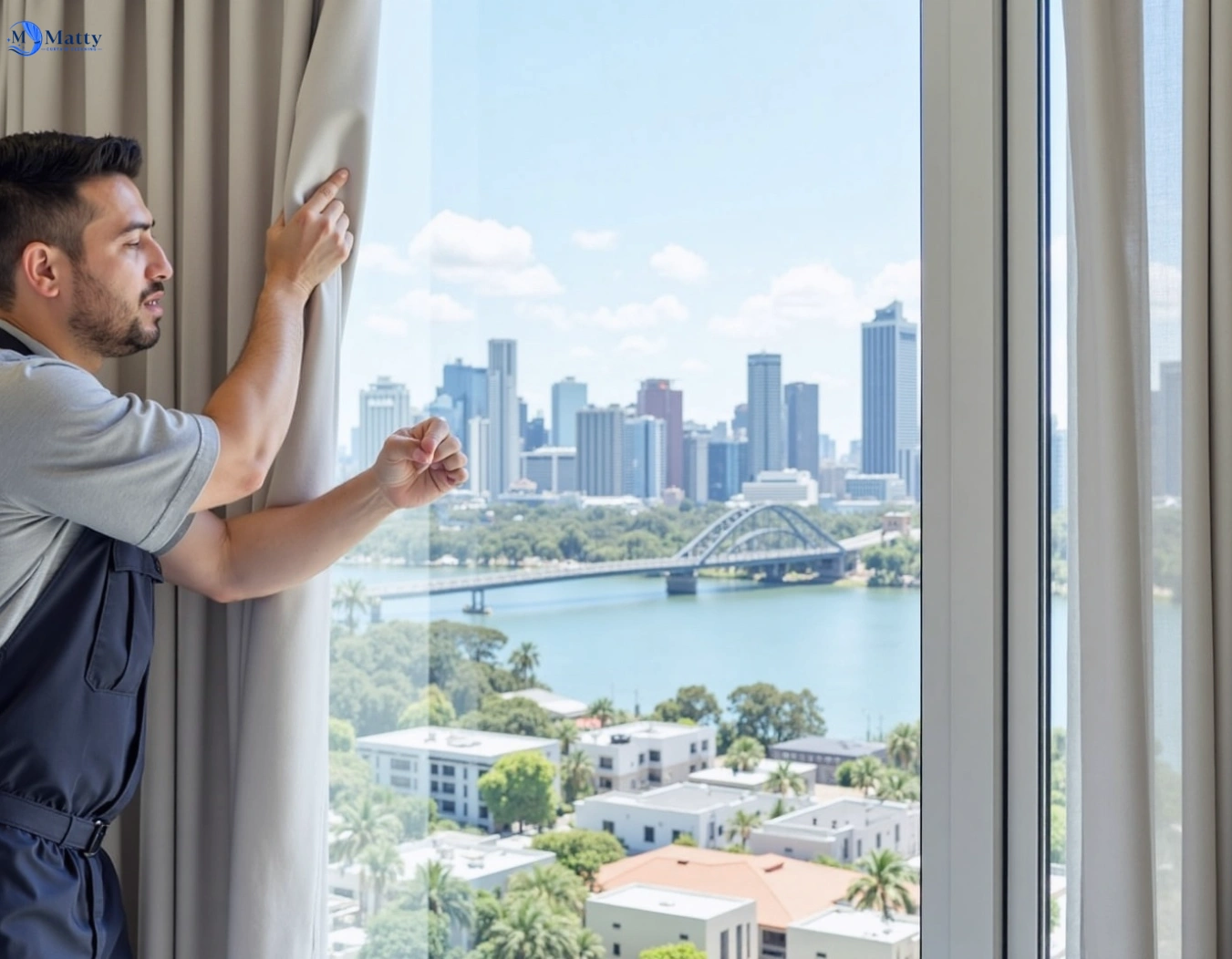 Professional curtain steam cleaning service worongary QLD by Matty Curtain Cleaning