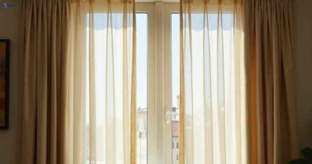 Dusty and dull curtains in worongary before steam cleaning